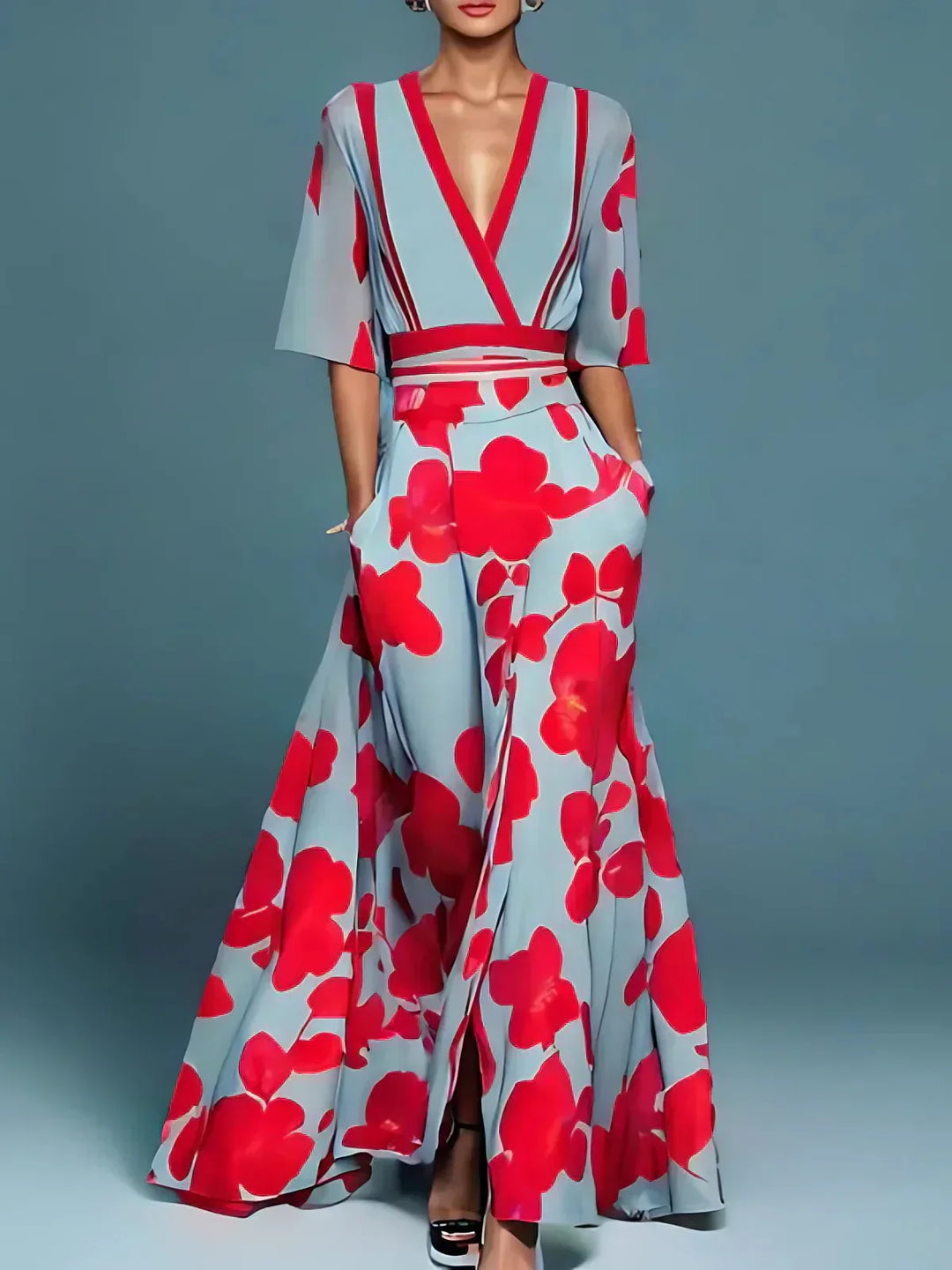 Esme | Stijlvolle Elegante Maxi Jurk met Bloemenpatroon
