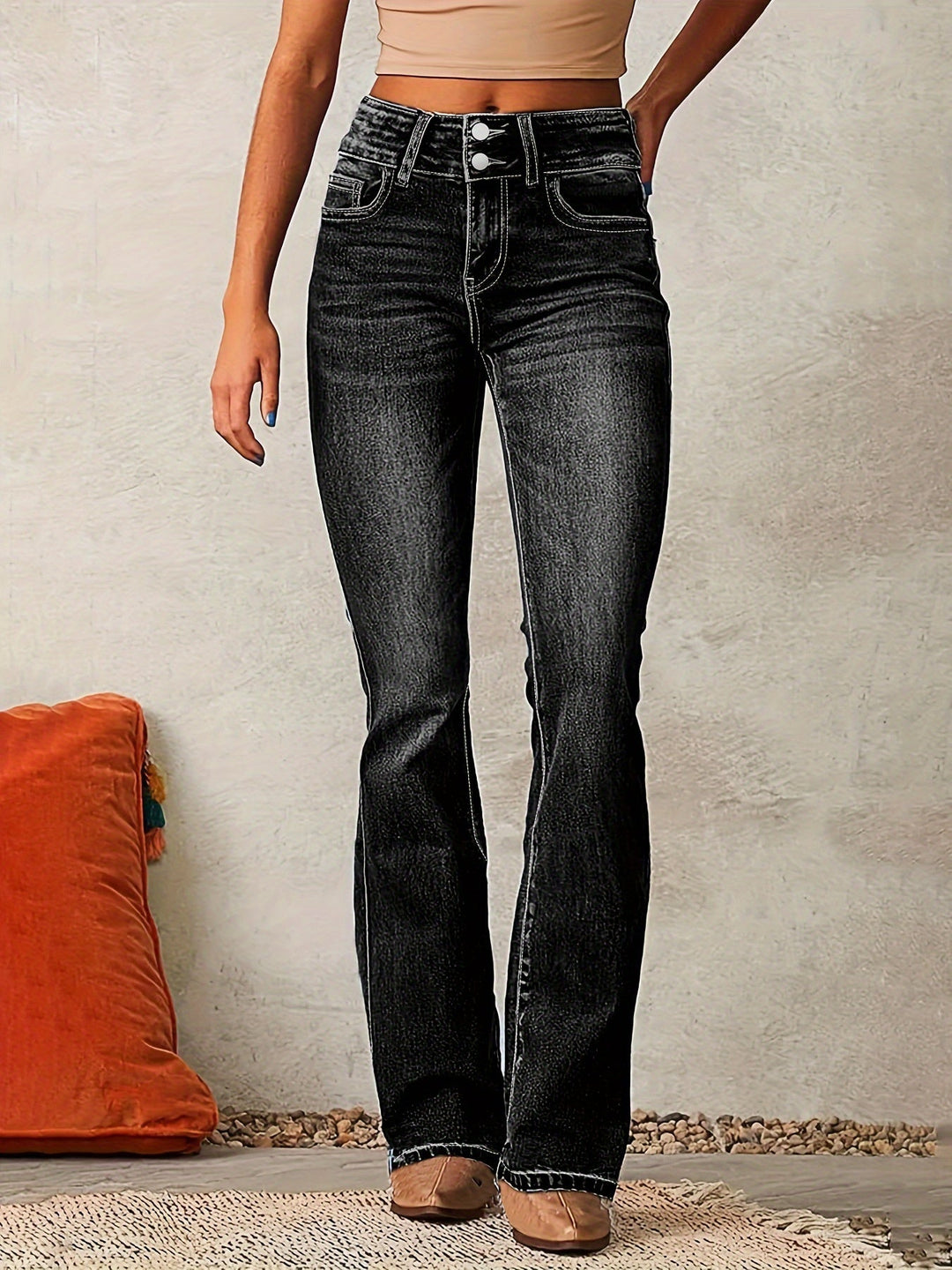 Nora | Dames Straight Flare High Waist Jeans
