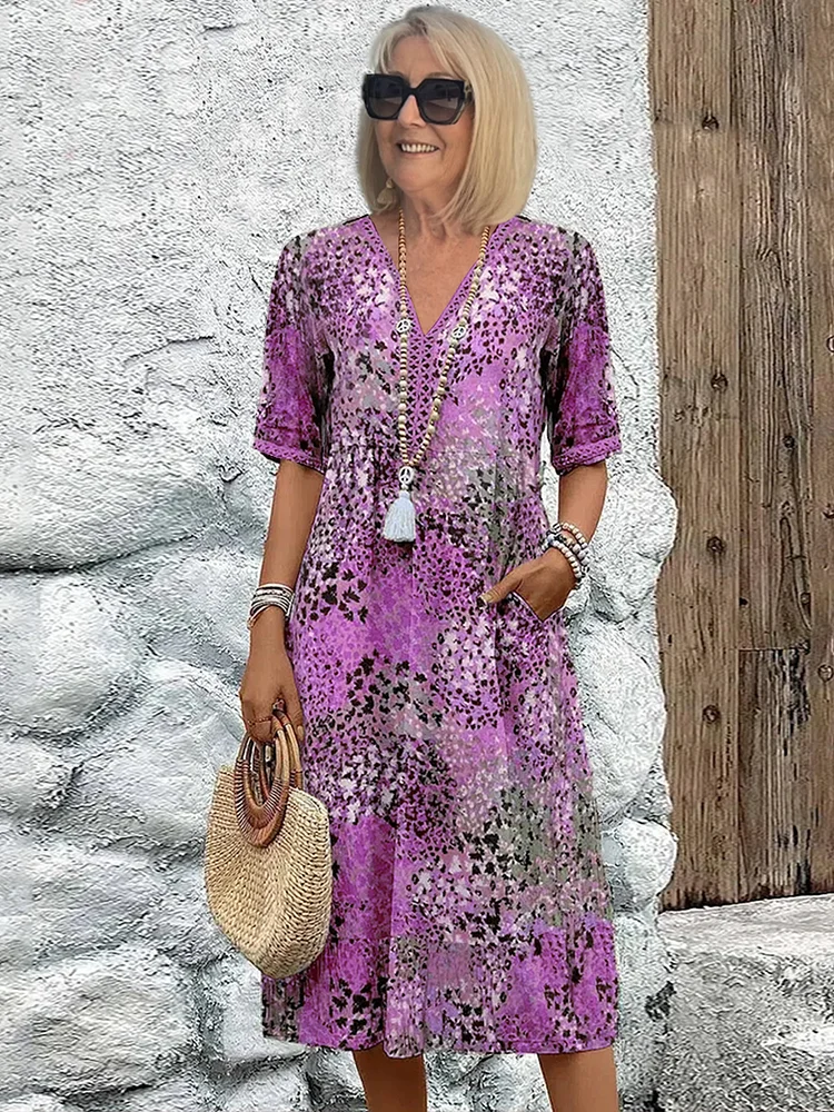 Piper | Dame Relaxte Pasvorm Bloemenpatroon Jurk