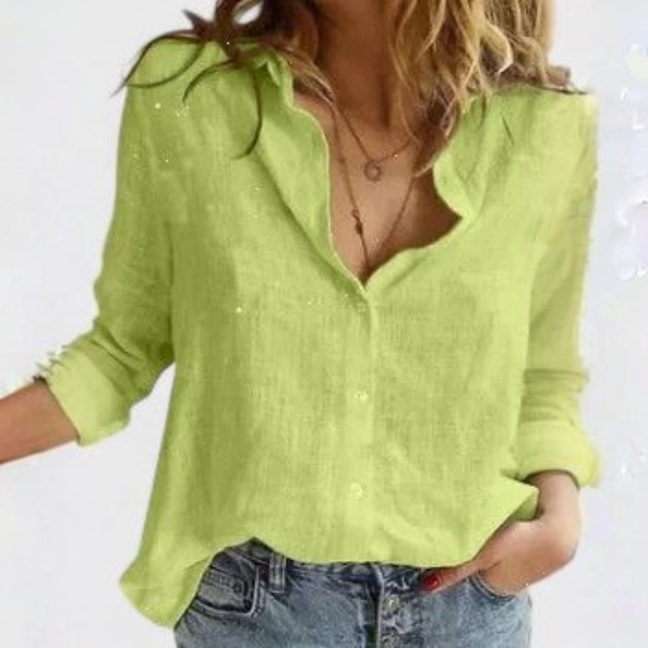 Harlow | Dames Casual Blouse met Knopen en V-hals