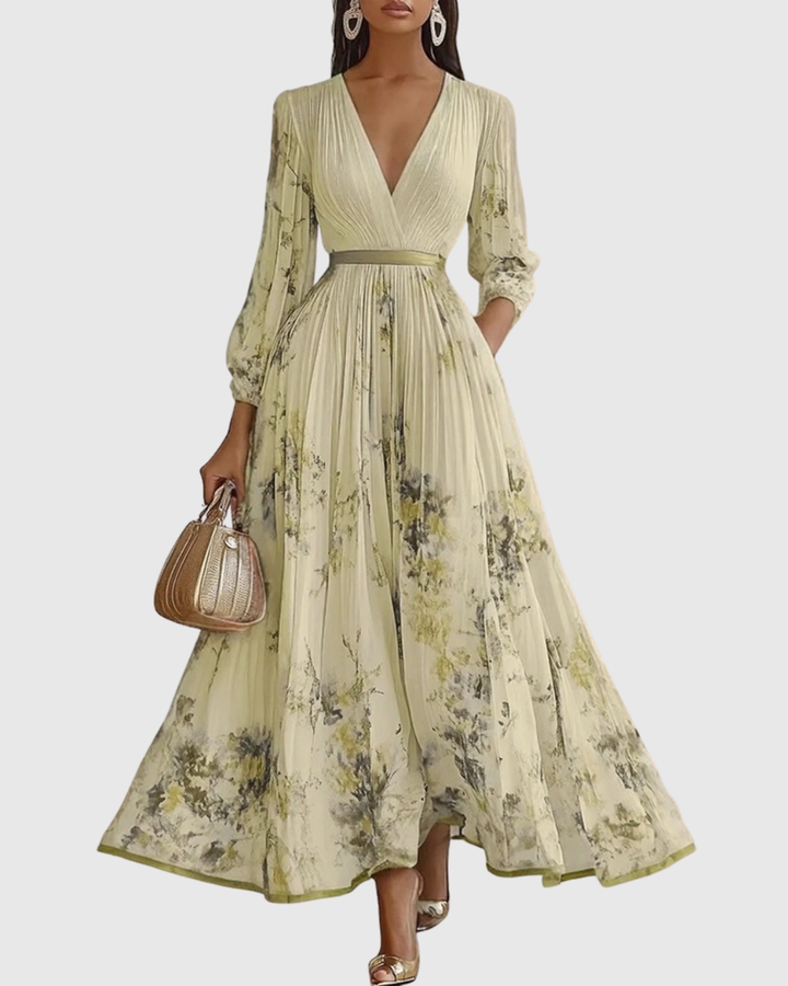 Trinity | Dames mouwloze geplooide midi-jurk met bloemenprint