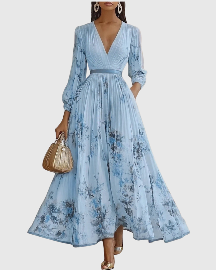 Trinity | Dames mouwloze geplooide midi-jurk met bloemenprint