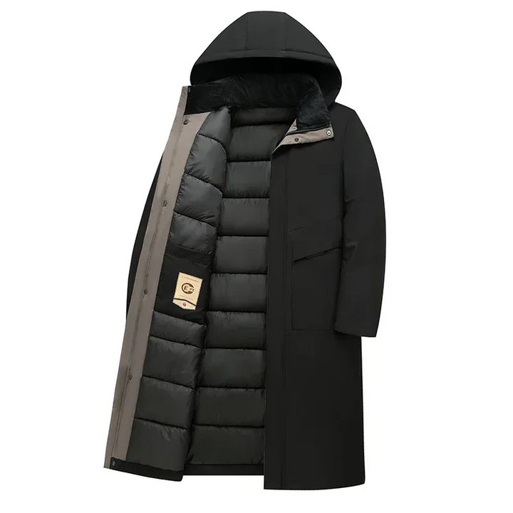 Ronan | Heren Lange Hooded Zware Winterjas