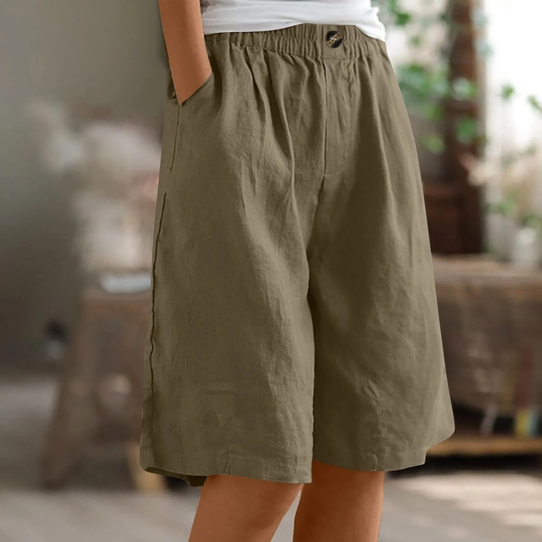 Mariana | Dames Casual Short met Wijde Pijpen en Zakken