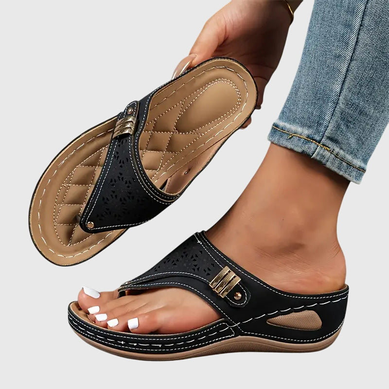 Amelia | Dames instap platte sandalen