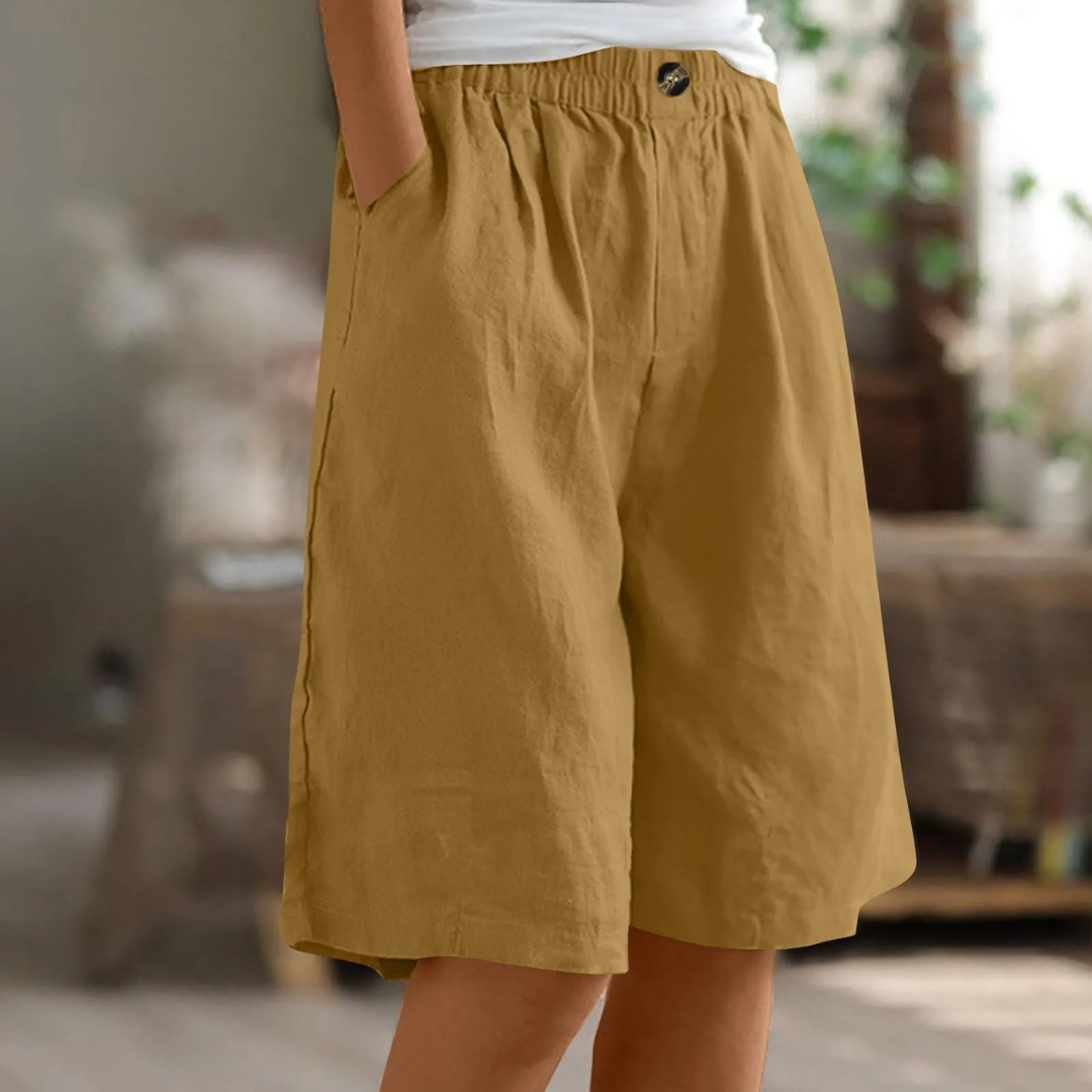 Mariana | Dames Casual Short met Wijde Pijpen en Zakken