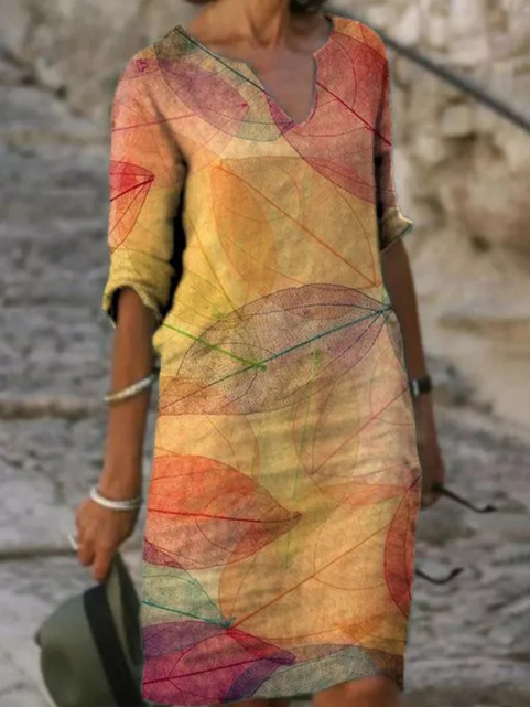 Isabella | Women Printed V Neck Midi Dress