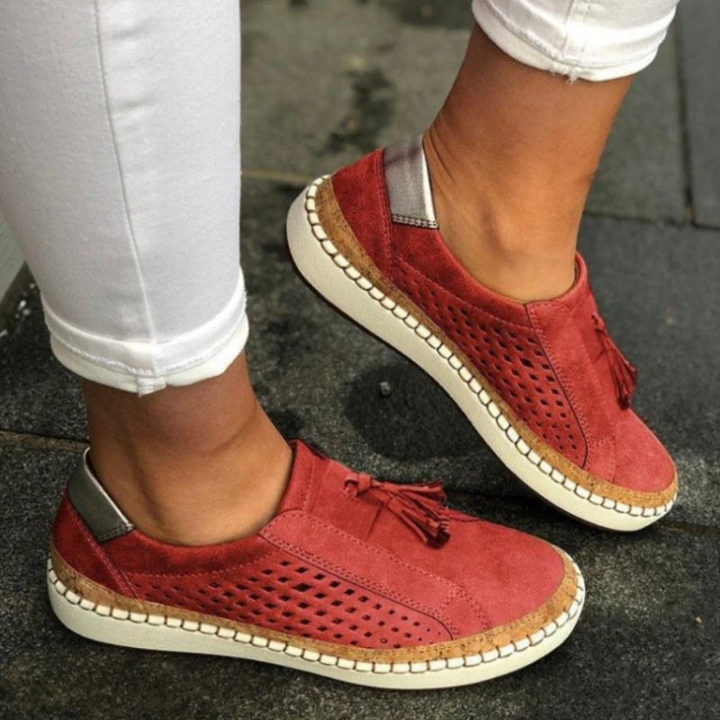 Heidi | Dames Geperforeerde Instap Casual Sneakers