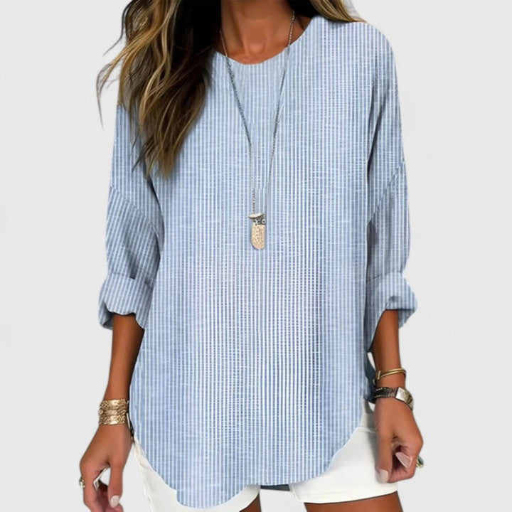 Blake | Dames Gestreepte Blouse en Shorts met Relaxte Pasvorm