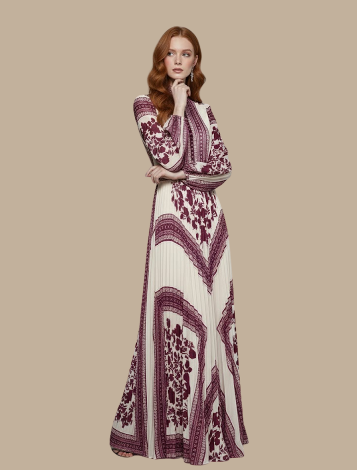 Kendra | Dames Geplooide Maxi Avondjurk Gown