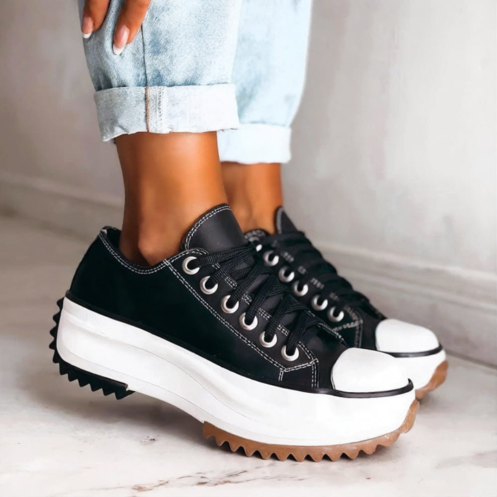 Cosette | Dames Casual Sneakers Met Veters En Plateauzool