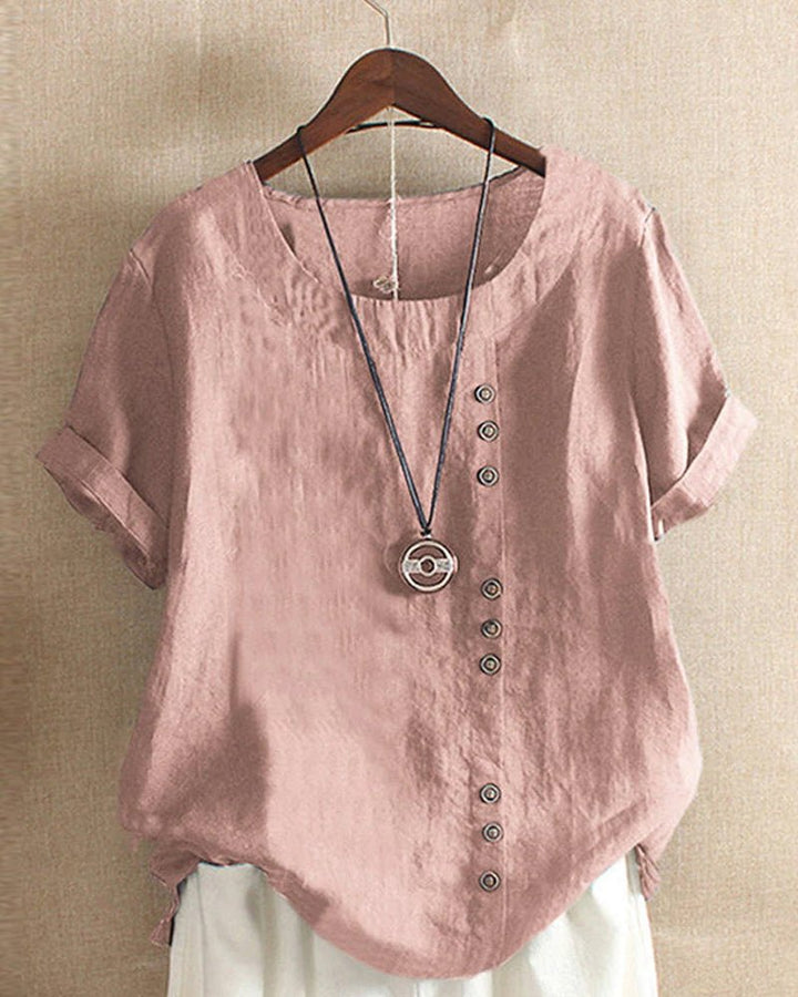Desiree | Dames Casual Linnen Blouse Met Knoopdetails