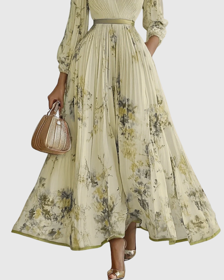 Trinity | Dames mouwloze geplooide midi-jurk met bloemenprint