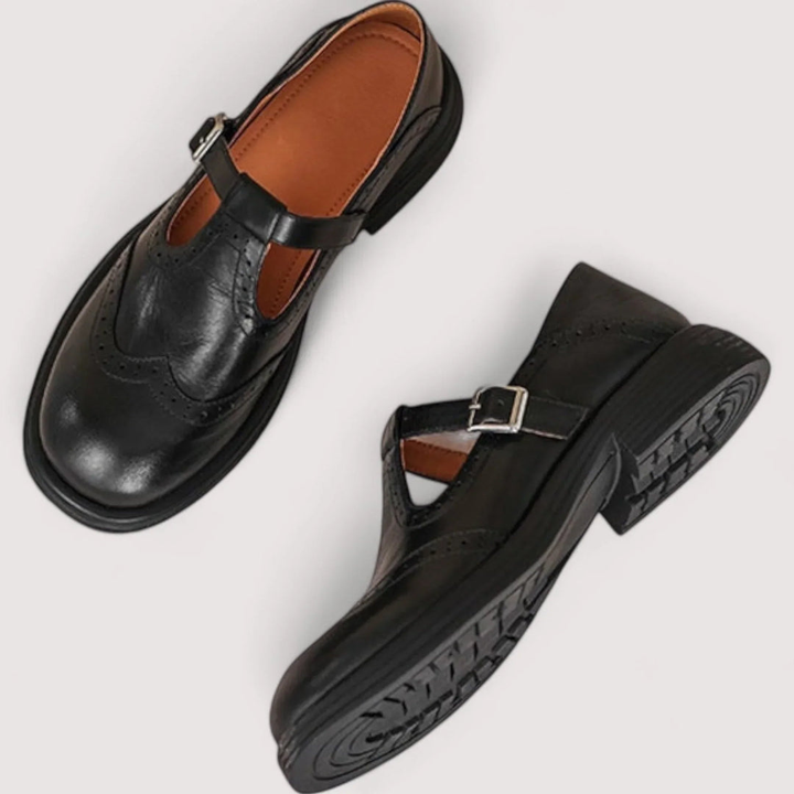 Damaris | Dames Schoenen Met Gespband En Ronde Neus
