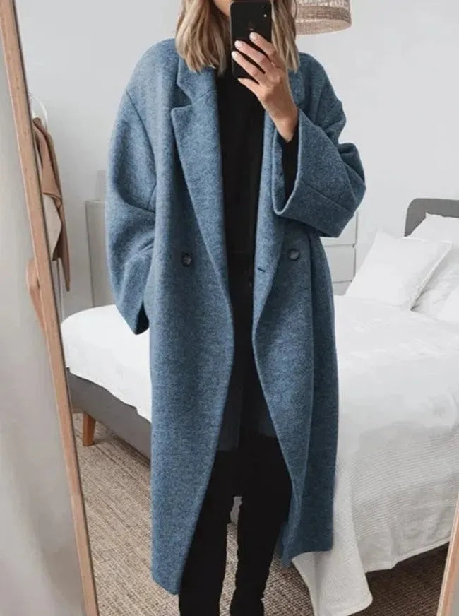 Emma | Dames Oversized Lange Double-Breasted Coat