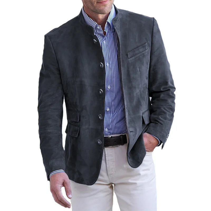 Charles | Heren Casual Blazer met Opstaande Kraag en Knopen