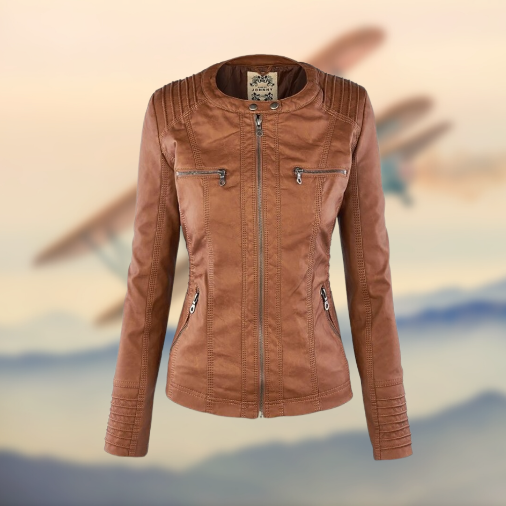 Ingrid | Dames Jas in Moto-Stijl met Ritssluiting