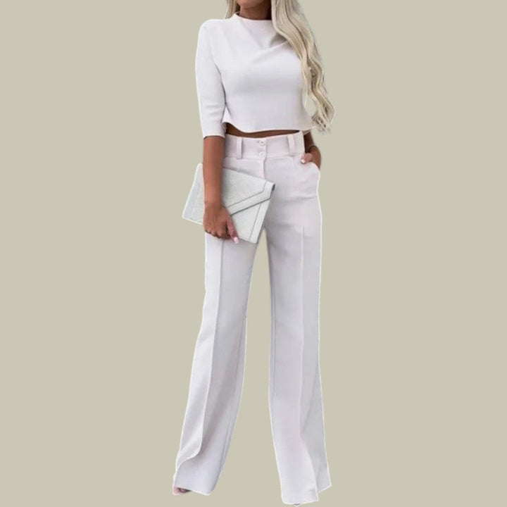 Nora | Dames Trendy Cropped Top en Broek Set