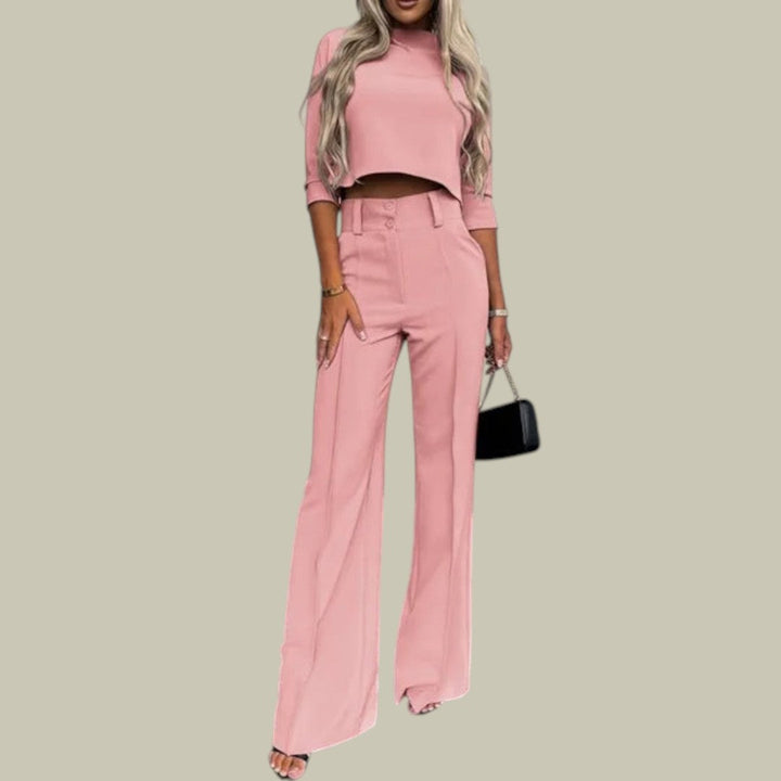 Nora | Dames Trendy Cropped Top en Broek Set