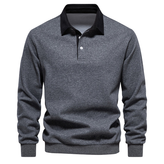 Louis | Men Long Sleeve Classic Collar Polo Shirt