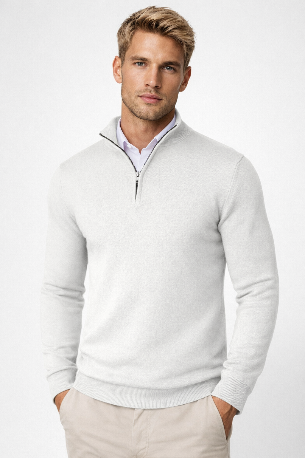 Lucas | Men Half Zip High Neck Sweater