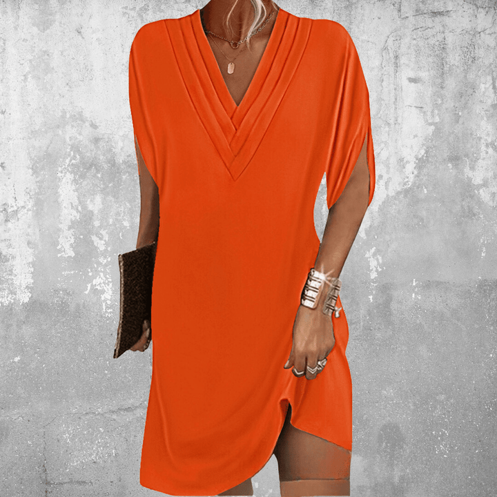 Hailey | Dames Ontspannen Mini Jurk Met V-hals