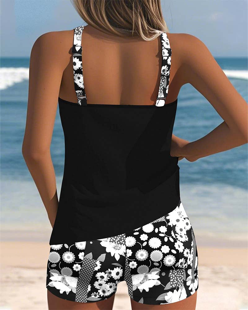 Sabrina | Dames Tankini Zwemset Met Bloemenprint