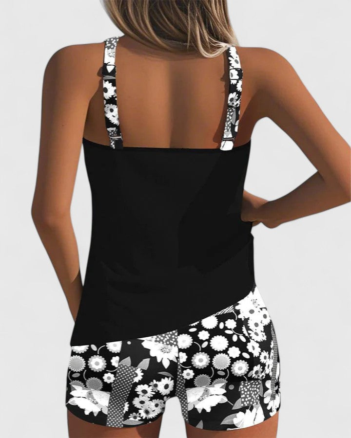 Laila | Dames Tankini Badpak met Bloemenprint