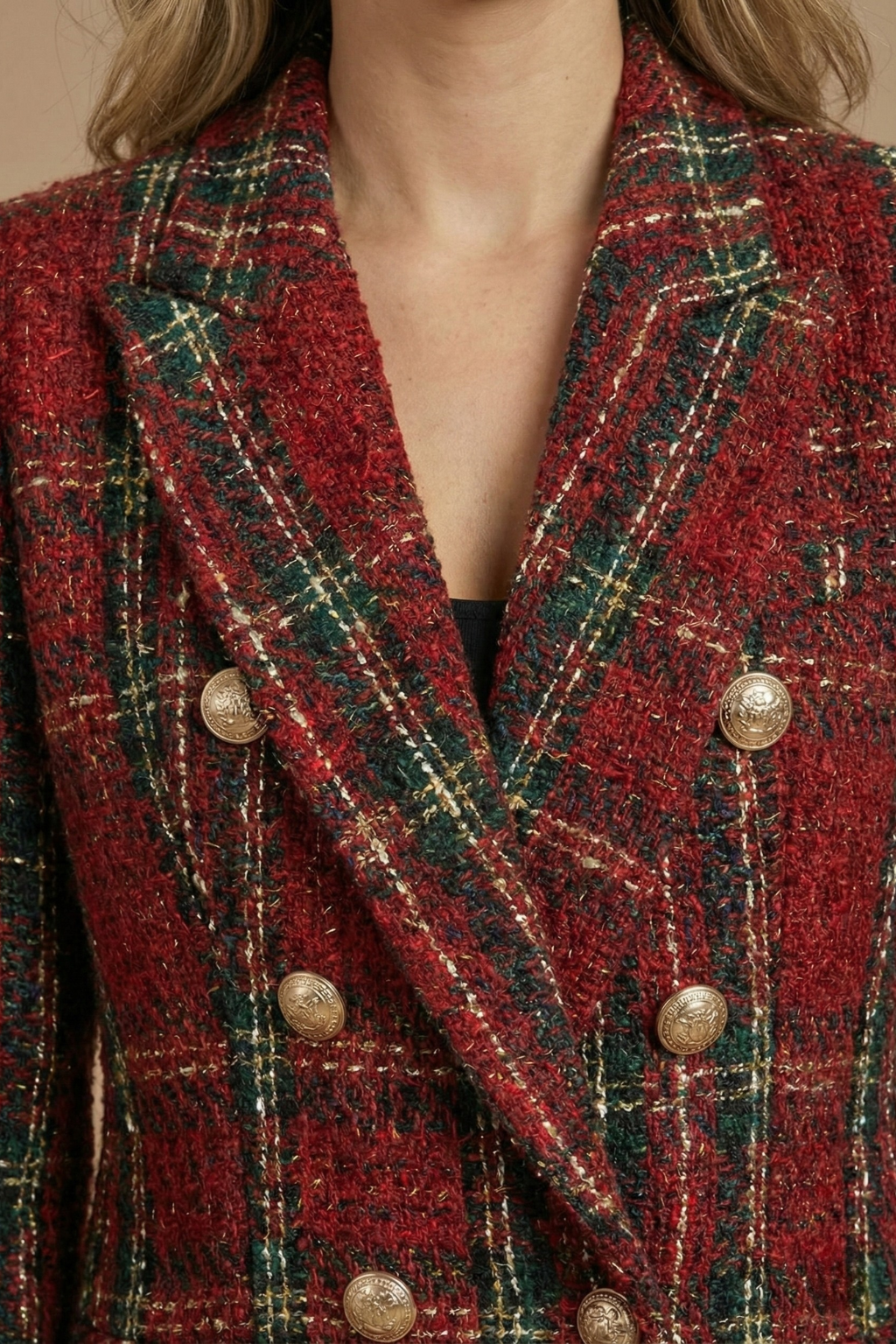 Jocelyn | Dames Geruite Blazer met Dubbele Knopen