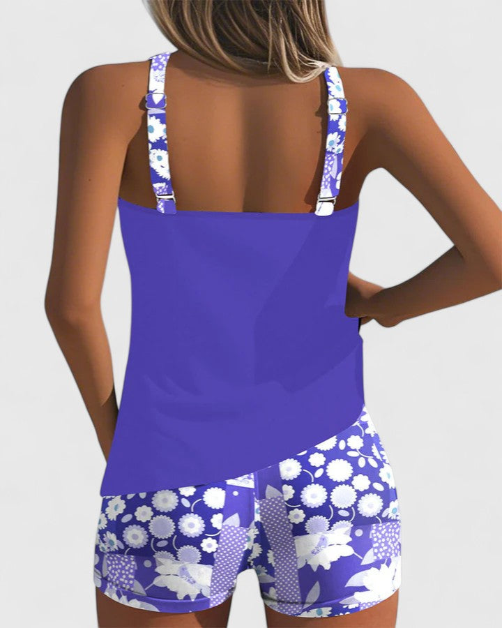 Laila | Dames Tankini Badpak met Bloemenprint
