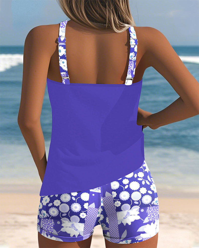 Sabrina | Dames Tankini Zwemset Met Bloemenprint