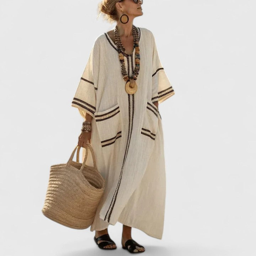 Diana | Dames Boho Maxi Jurk met Zakken