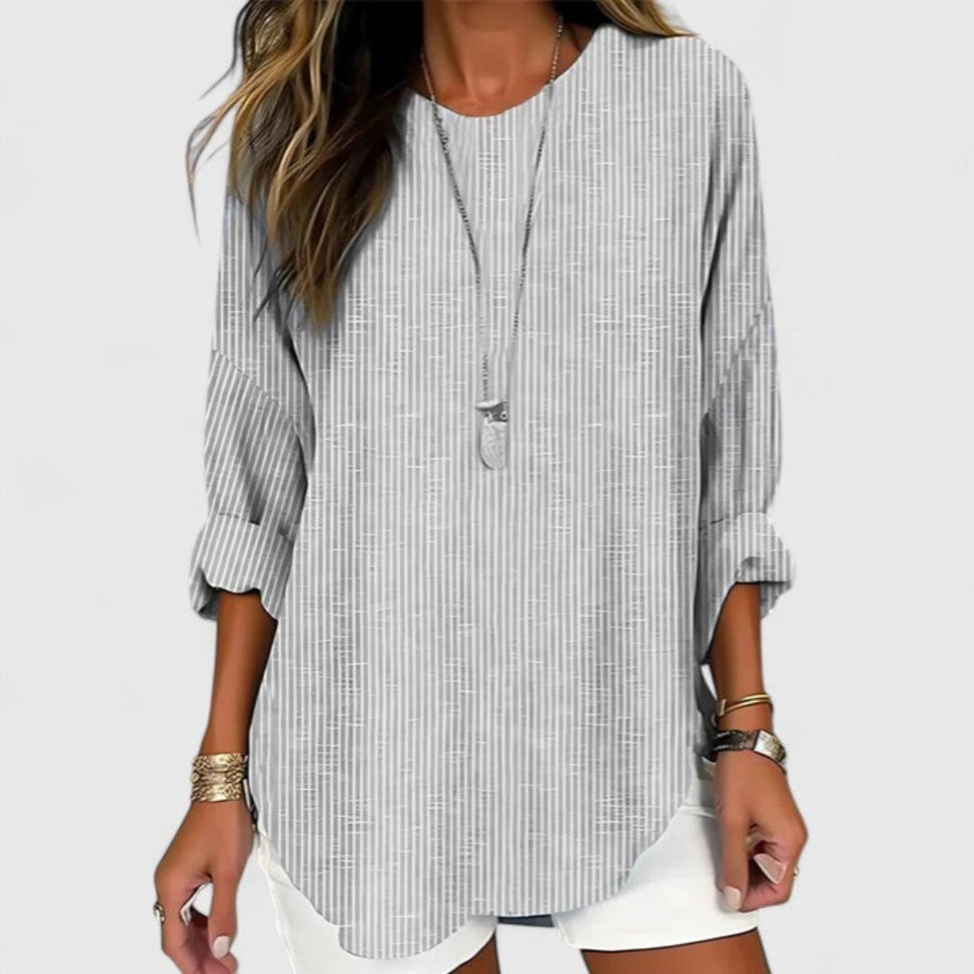 Blake | Dames Gestreepte Blouse en Shorts met Relaxte Pasvorm