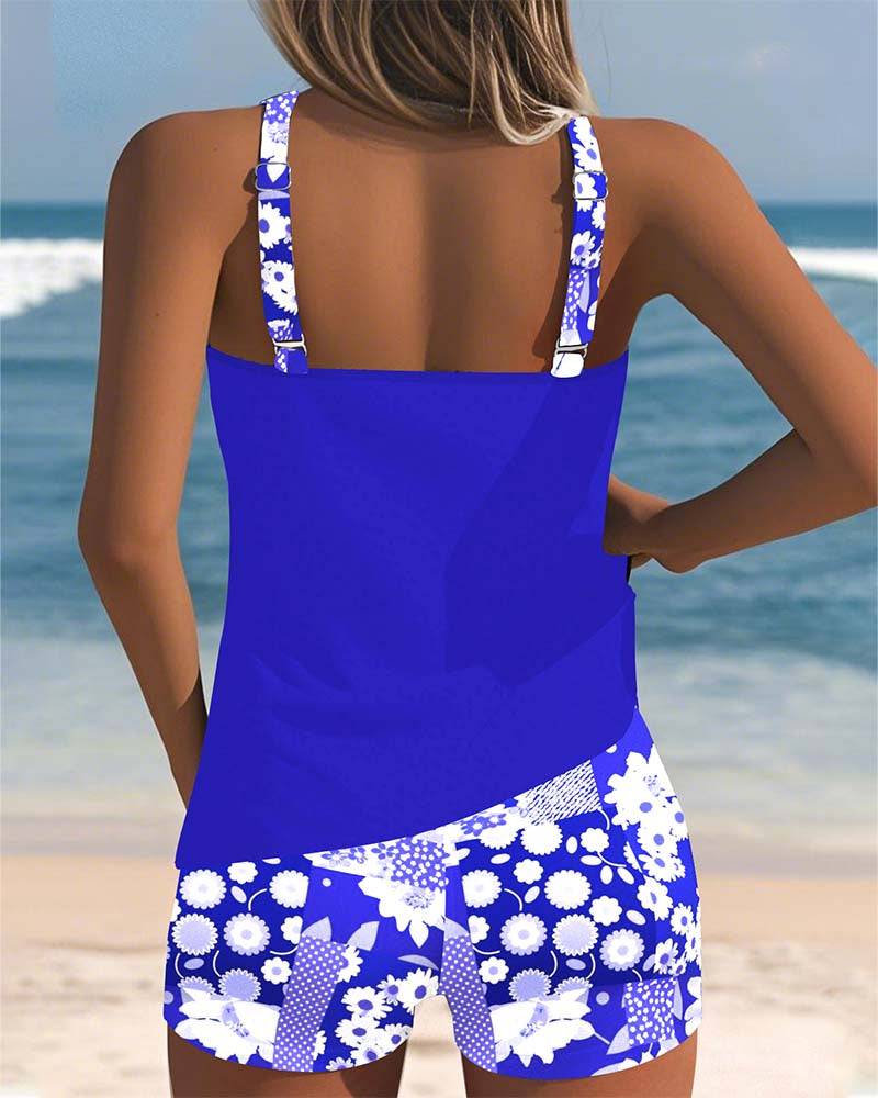 Sabrina | Dames Tankini Zwemset Met Bloemenprint