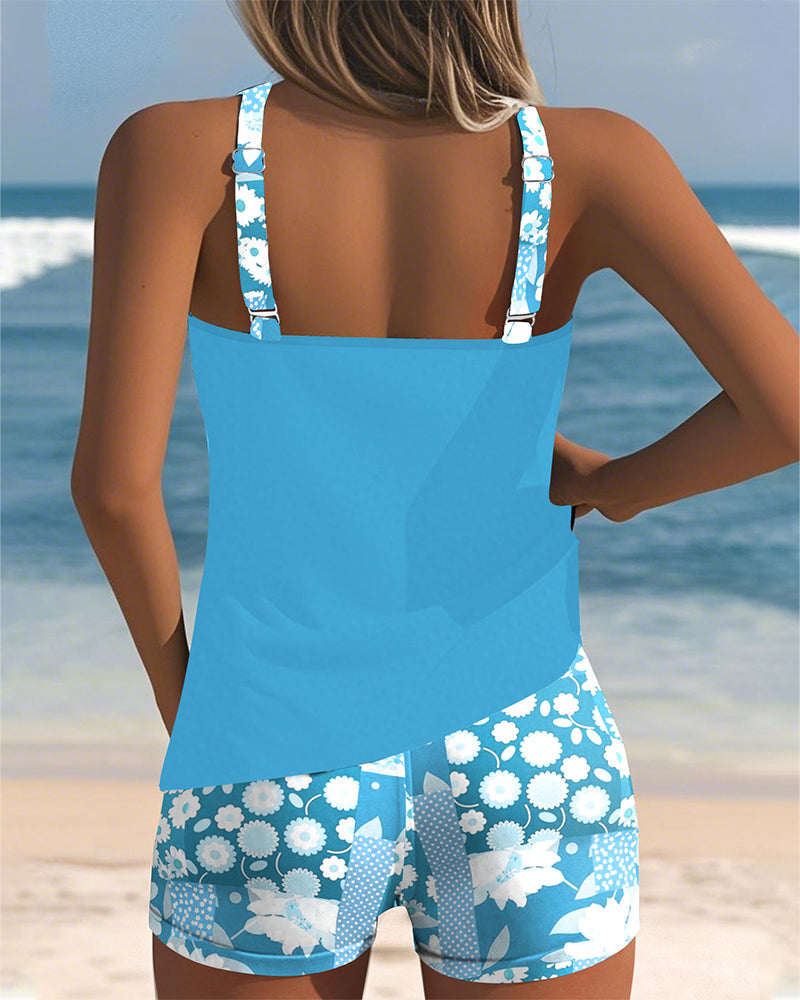 Sabrina | Dames Tankini Zwemset Met Bloemenprint