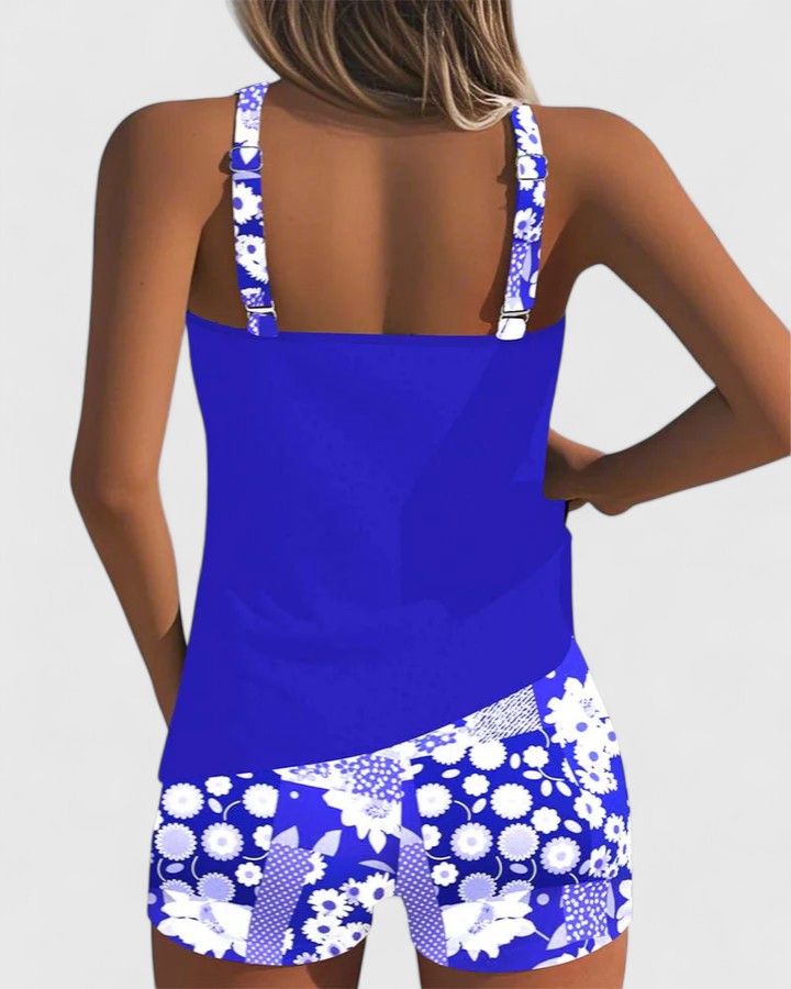 Laila | Dames Tankini Badpak met Bloemenprint