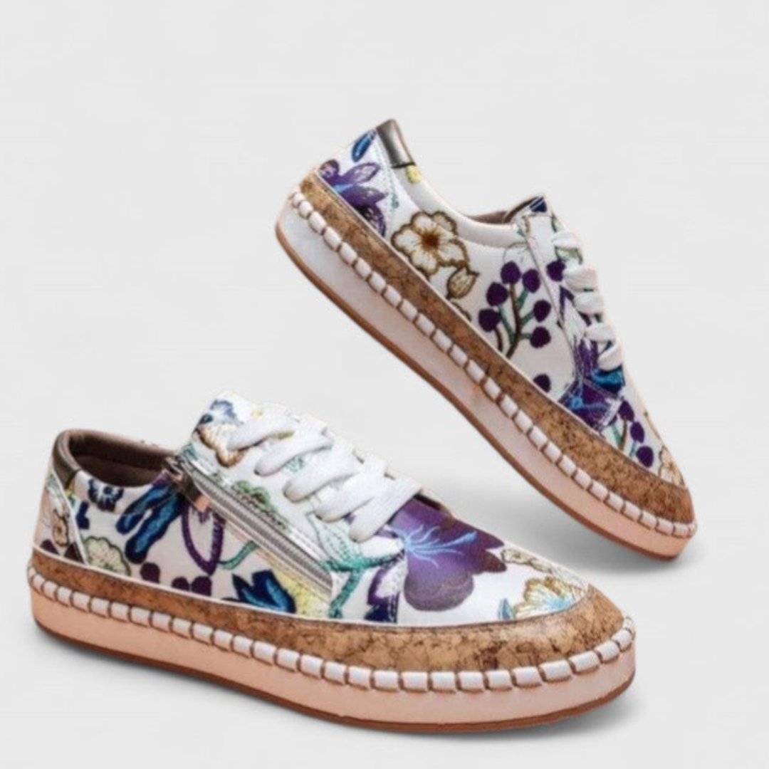 Stevie | Dames Platform Sneakers met Bloemenprint