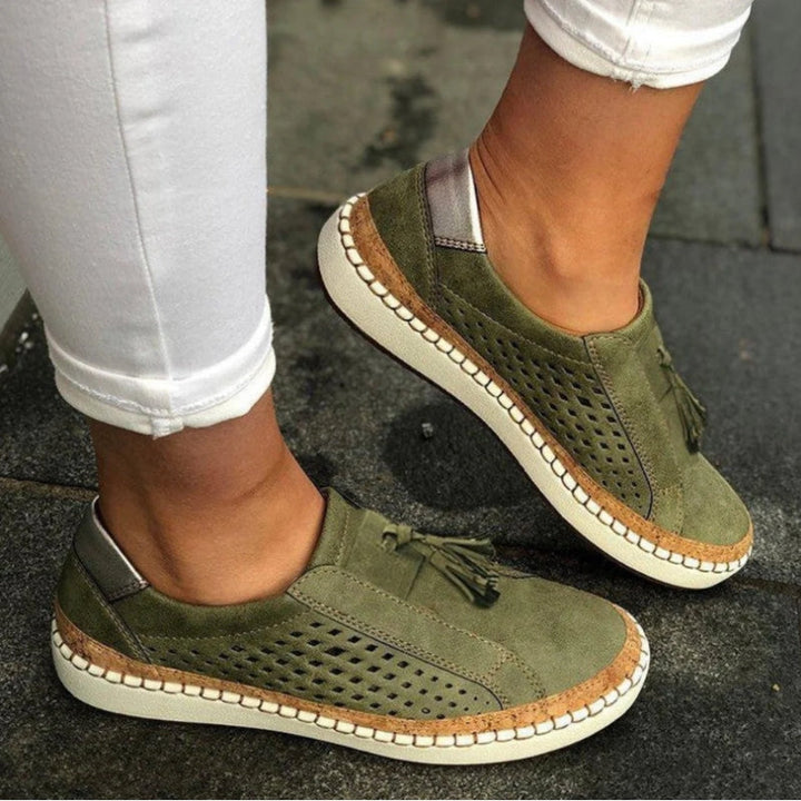 Heidi | Dames Geperforeerde Instap Casual Sneakers