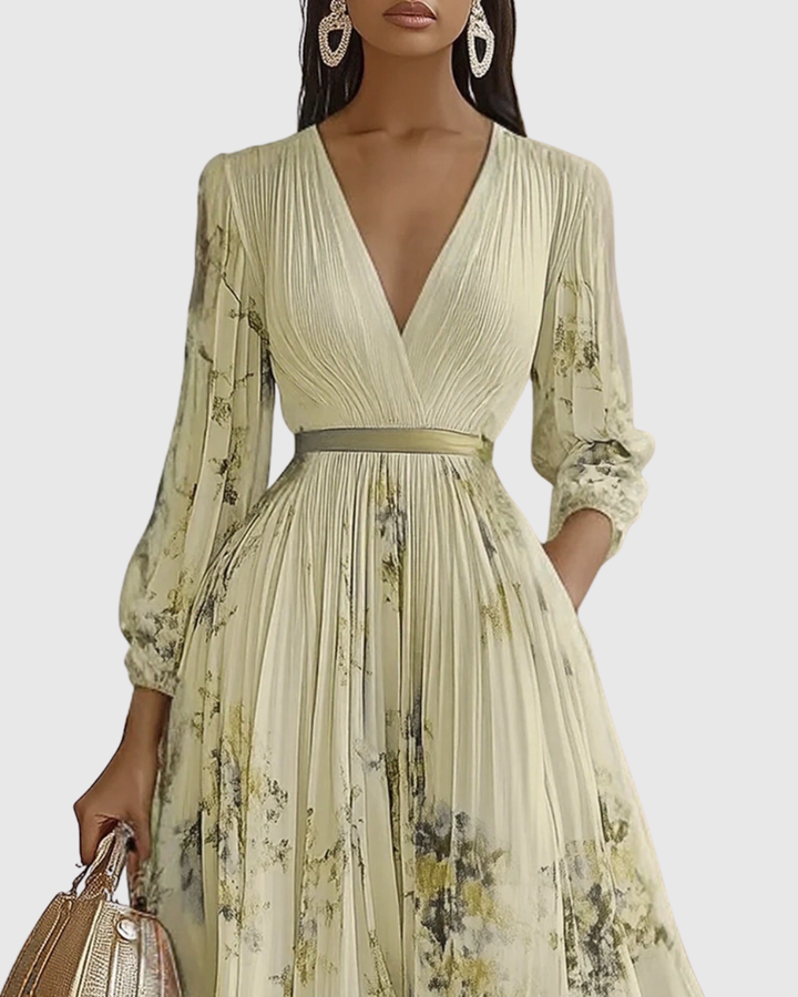 Trinity | Dames mouwloze geplooide midi-jurk met bloemenprint