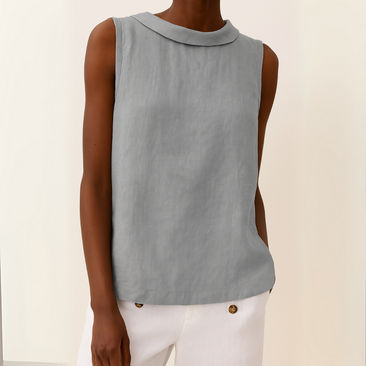 Morgan | Dames Mouwloze Casual Top met Ronde Hals