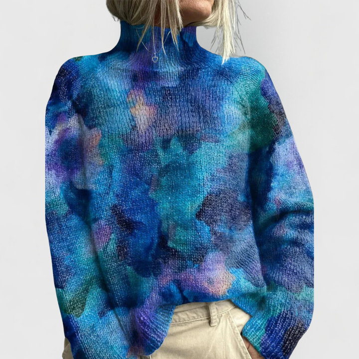 Kiara | Dames Comfortabele Gebreide Trui met Natuurprint