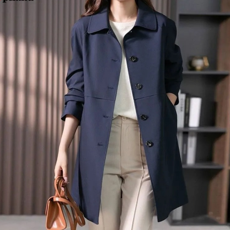 Chloe | Dames Klassieke Button-Up Trenchcoat
