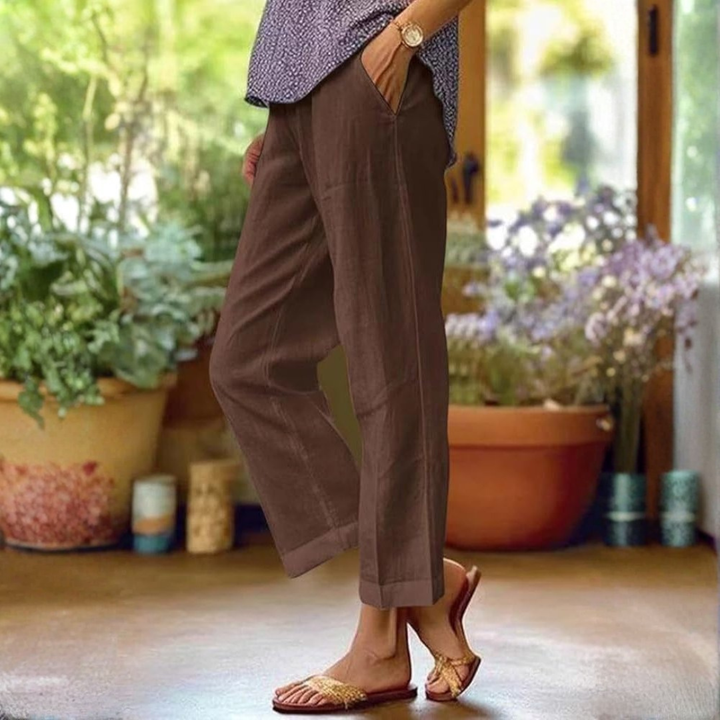 Juliana | Dames Casual Broek met Rechte Pijpen en Zakken