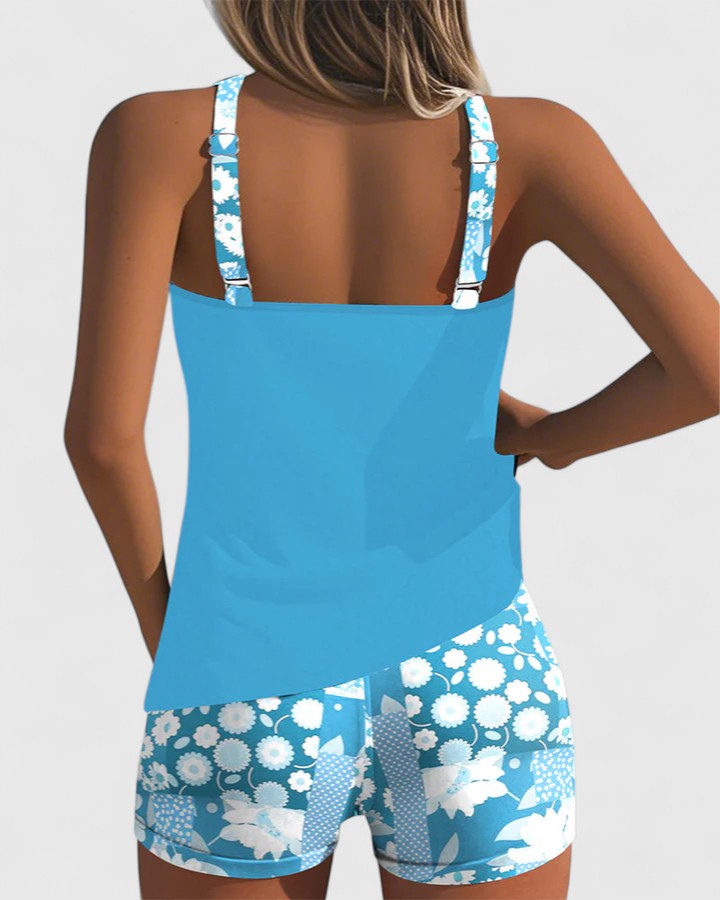 Laila | Dames Tankini Badpak met Bloemenprint