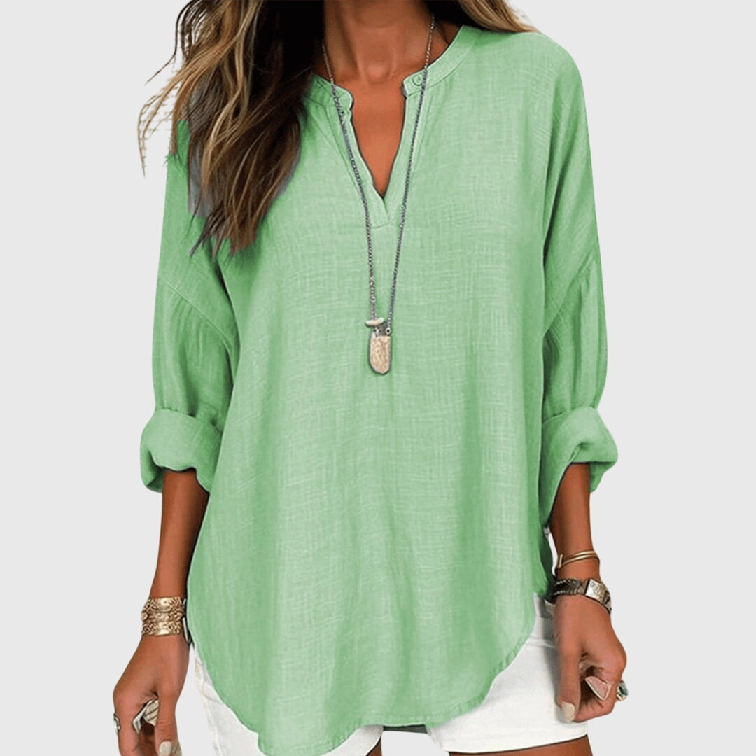 Annalise | Dames Casual Top met Losse Pasvorm en Lange Mouwen