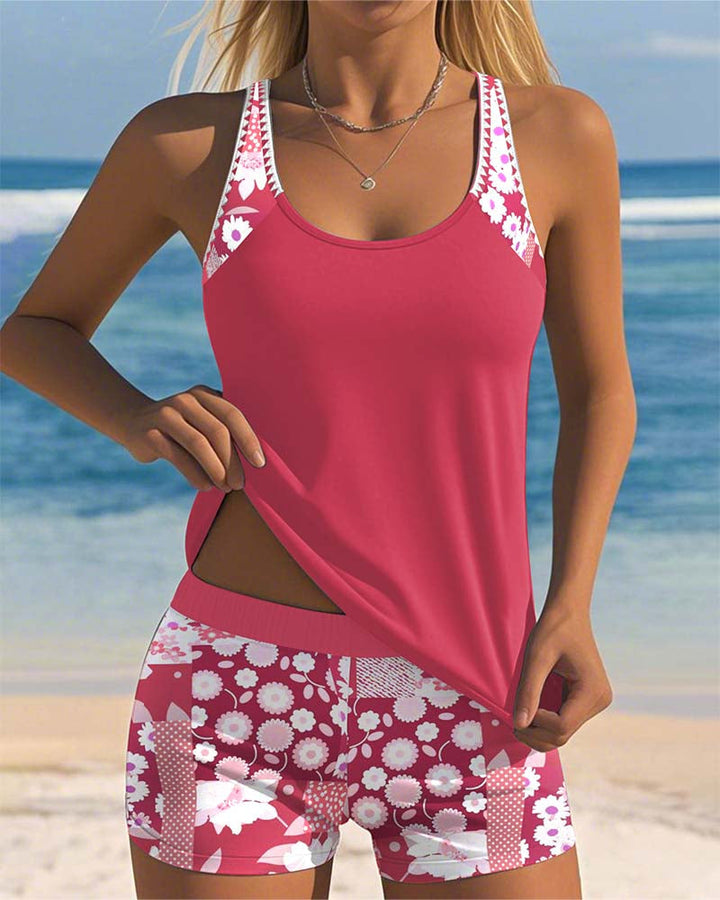 Sabrina | Dames Tankini Zwemset Met Bloemenprint