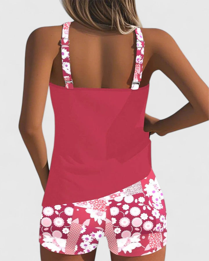 Laila | Dames Tankini Badpak met Bloemenprint