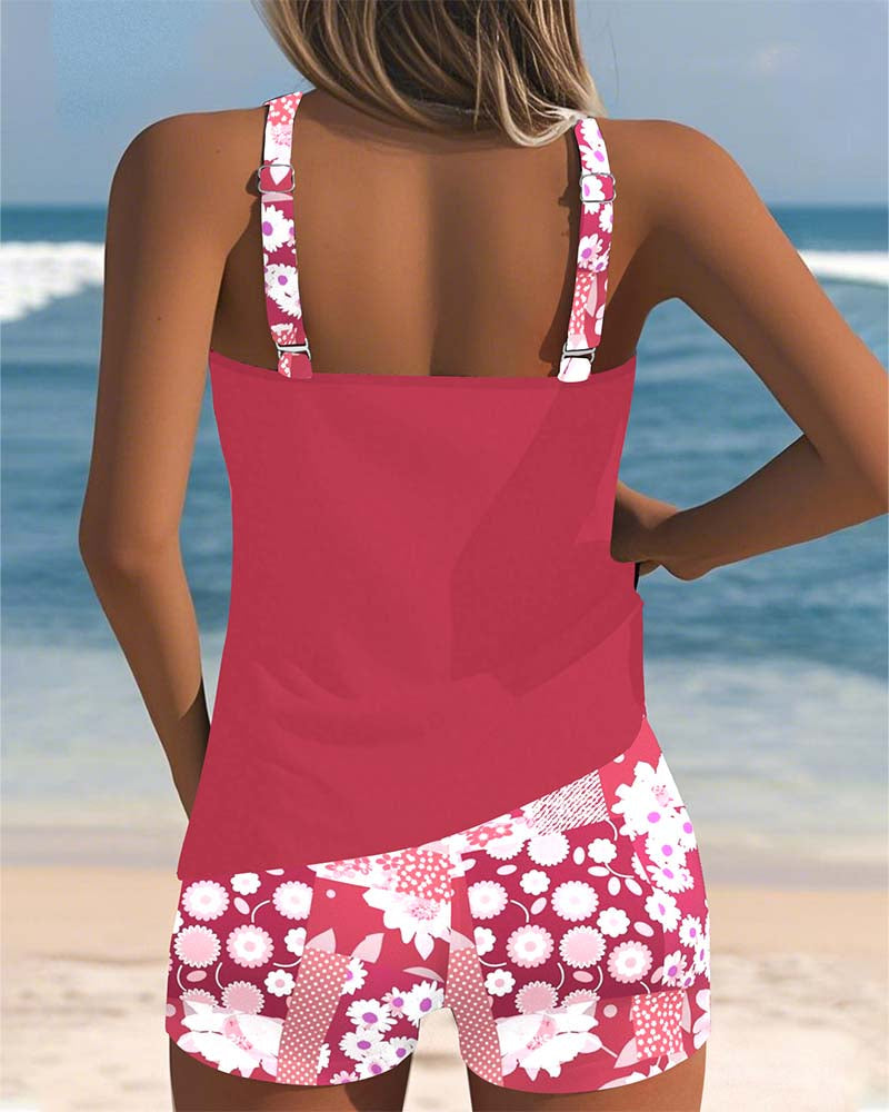 Sabrina | Dames Tankini Zwemset Met Bloemenprint