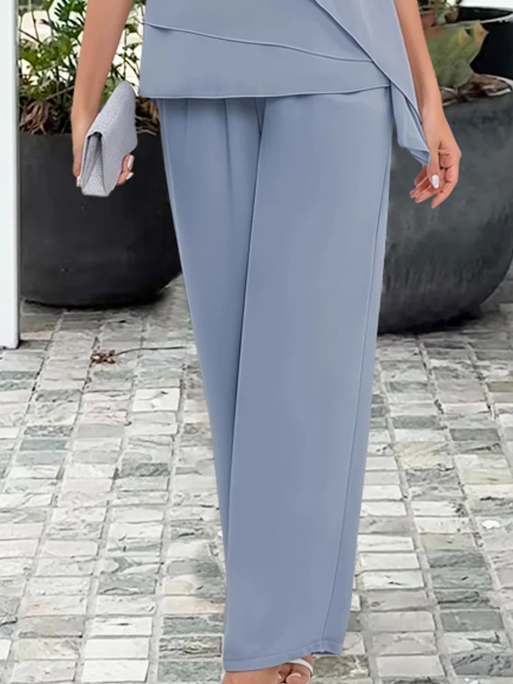 Dakota | Dames Elegante Gelaagde Avondset Met Top En Broek