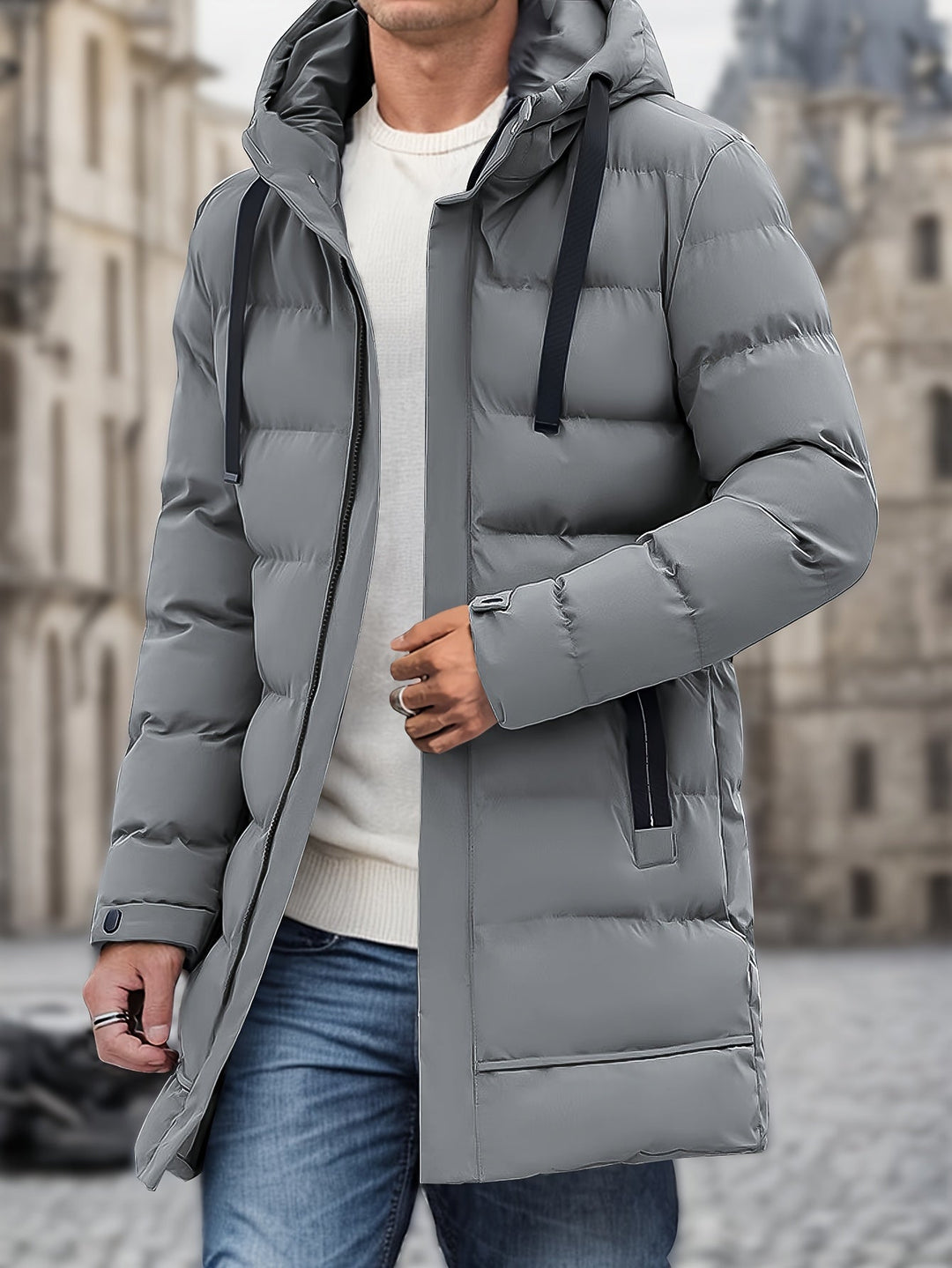 Adam | Heren Hooded Lange Puffer Winterjas